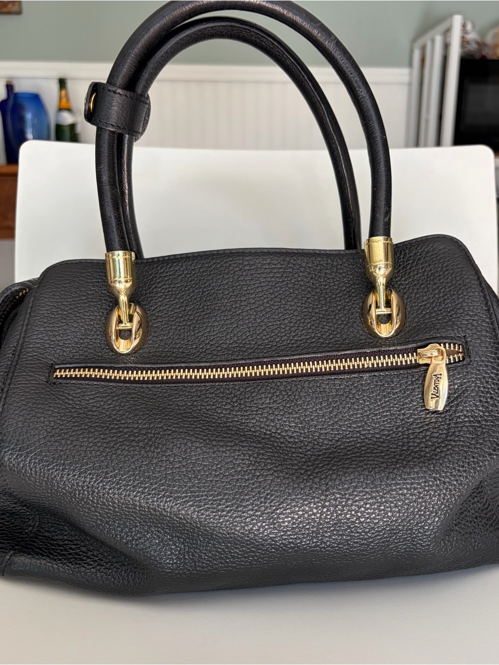 Valentina Italia Pebbled Leather Satchel - Picture 2 of 7